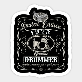 Vintage 1973 Drummer Birthday Musician Limited edition 1973 Sticker